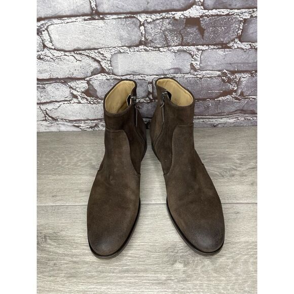 N.D.C. Made by Hand Brown Maple Suede Leather Zip Booties Boots Women 39EU/8.5M - Picture 2 of 16